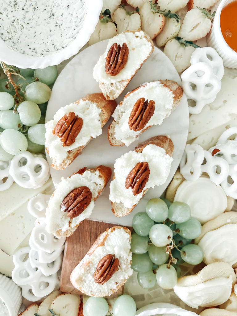 A classy white cheese platter 