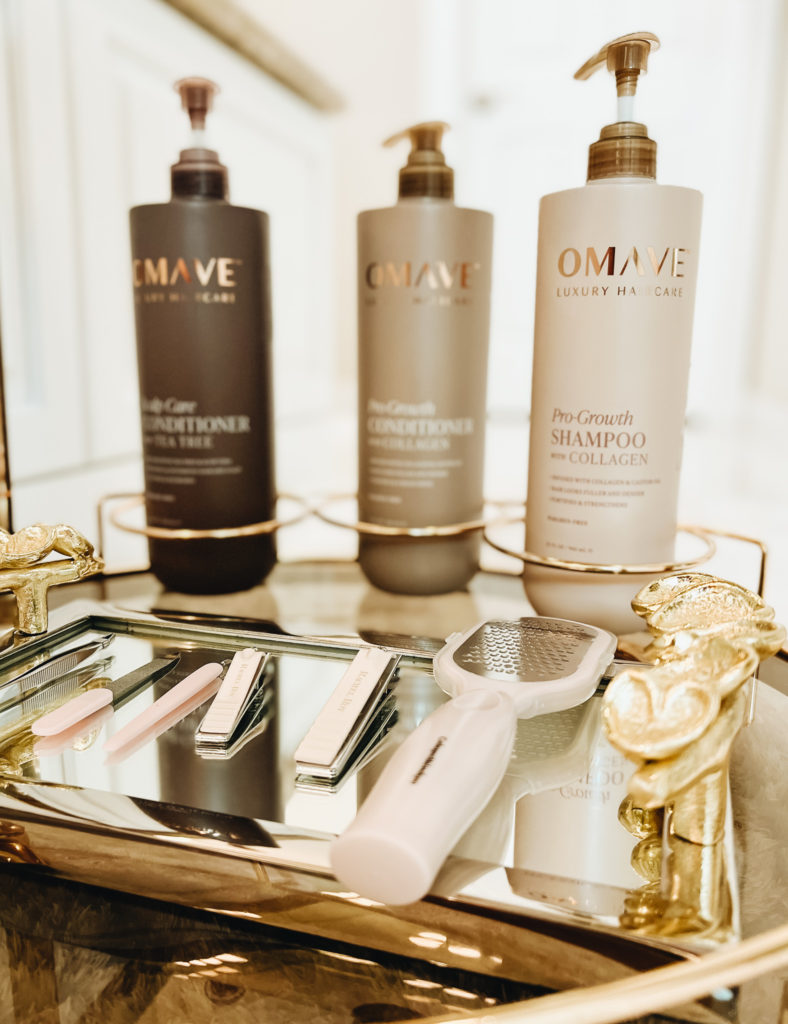 A BAR CART IN THE BATHROOM