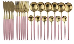 Gold and Pink Cutlery