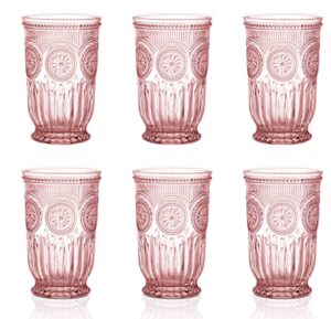 Pink Vintage Drinking Glasses