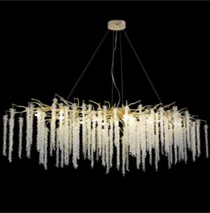 Gold and Crystal Raindrop Chandelier