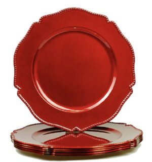 Red Scalloped Charger Plate