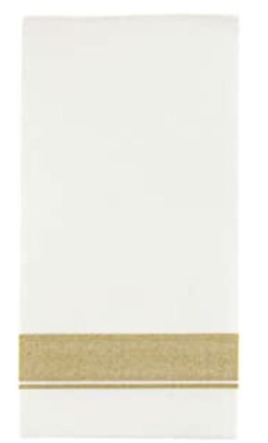 Paper White And Gold Dinner Napkins