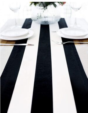 Black and White Table Runner