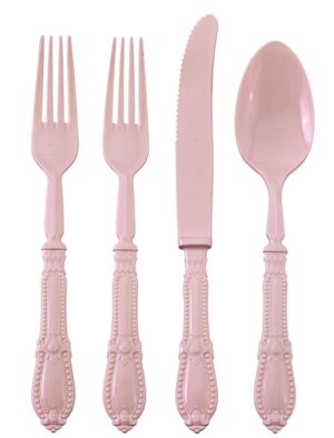 Luxury Pink Plastic Cutlery