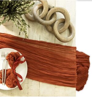 Cheesecloth Table Runner And Napkins