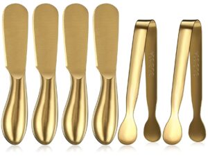 Gold Spreader Knives and Tongs Set