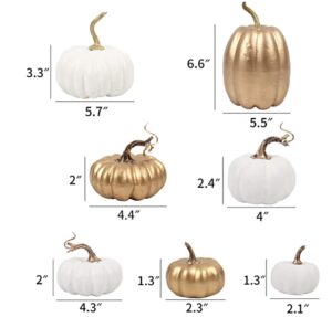 12 pcs gold and white pumpkin set