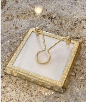Marble Napkin Holder with Gold Detailing