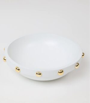 Wood Bowl with Gold Studded Details