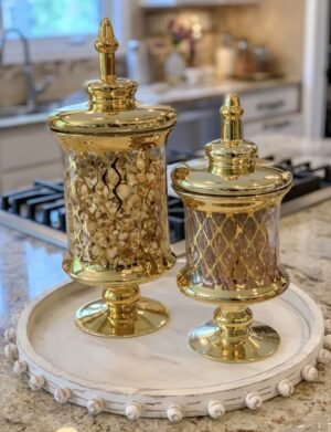 Gold Lattice Printed Jar