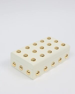 Studded Decorative Wood Boxes – Beige