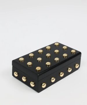 Studded Decorative Wood Boxes – Black