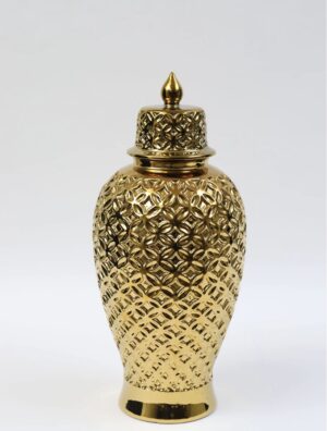 Gold Ginger Jar Lattice Design – Small
