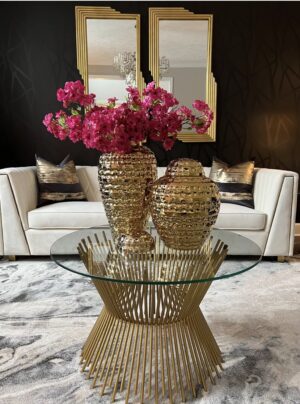 Gold Hammered Ginger Jar – Short