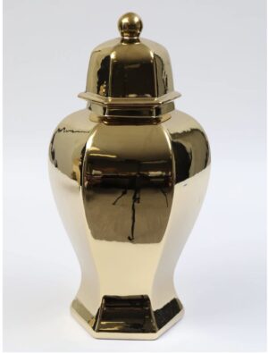 Gold Hexagon Ginger Jar – Tall