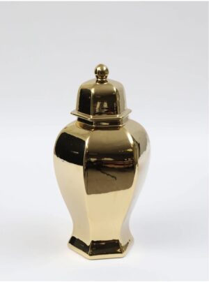 Gold Hexagon Ginger Jar – Short