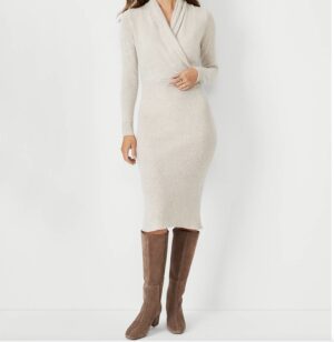 Cashmere Wrap Sweater Dress