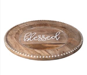 Blessed Wooden Charger Plate