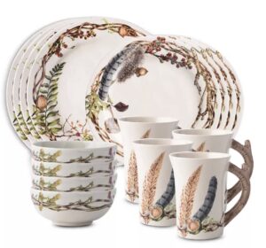 Juliska Forest Walk 16 Piece Dinnerware Set, Service for 4