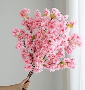 Hawesome Artificial Flowers Cherry Blossom Branches 42 Inch – Dark Pink