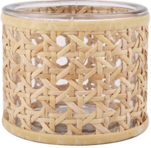 Grace Mitchell Cane Wrapped Glass Vase, 3″