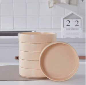 Stone Lain Stella Pasta Bowl 6-Piece Set, Round, Porcelain, Pastel Orange