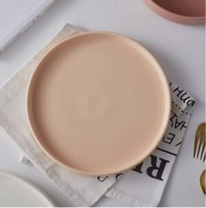 Stone Lain Stella Dinner Plate 6-Piece Set, Round, Porcelain, Pastel Orange