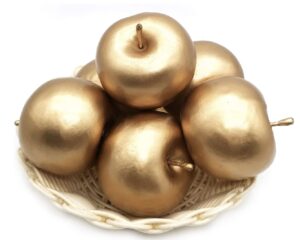 6pcs Artificial Apples – GOLD
