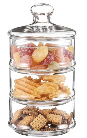3-Tier Stacking Glass Apothecary Jar