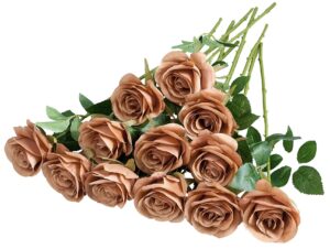 Helera Rose Flowers Roses Dusty Orange Silk 12pcs