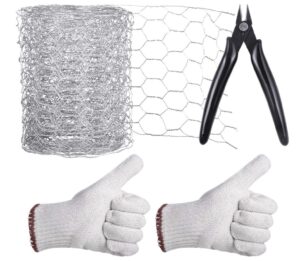 118 x 4 inch Floral Chicken Wire Net with One Mini Cutting Pliers and 1 Pair Gloves