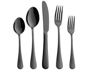 20-Piece Black Silverware Set