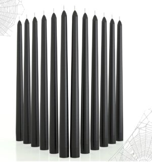 14 inch Taper Candles Set of 12 – Black