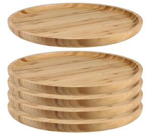 5 Pack 12 Inch Bamboo Round Platter