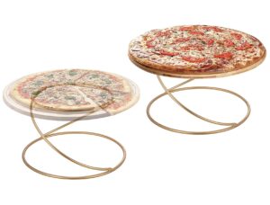 Gold Wire Metal Pizza Stand Set of 2