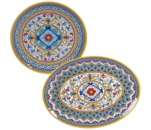 Portofino 2 Piece Melamine Platter Set