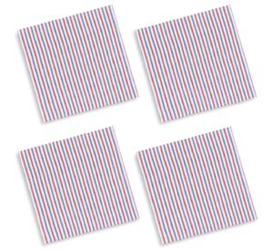 Red White and Blue Patriotic Cotton Napkins 18 Inches Square, Set of 4