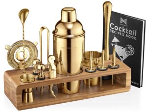 Mixology Bartender Kit: 23-Piece Bar Set with Stylish Bamboo Stand