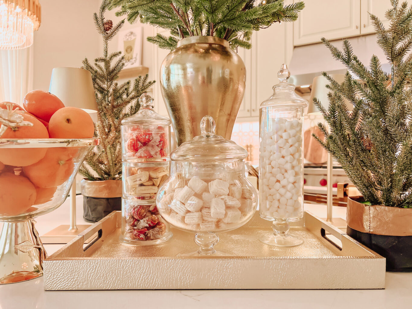 Christmas forest kitchen vignette