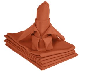 20×20 Inch Hemmed Cloth Napkins Set of 6 (Burnt Orange)