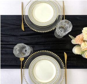 Black Table Velvet Table Runner 29”x120”