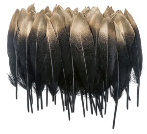 50pcs Dipped Gold & Silver Goose Feathers 6-8 inch