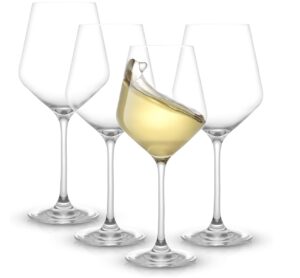 White Wine Glasses, Set of 4 Italian Wine Glasses, 13.5 oz