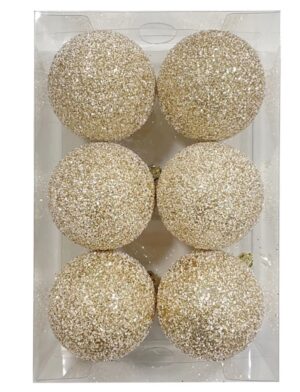 6-Count Gold Glittered Shatterproof Ornaments
