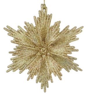 Joyous Noel Gold Snowflake Ornament, 5.1″