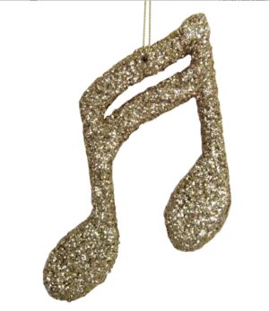 Joyous Noel Gold Musical Note Ornament, 6″