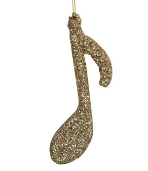 Joyous Noel Gold Musical Note Ornament, 6″