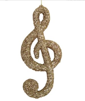 Joyous Noel Gold Musical Note Ornament, 7.8″