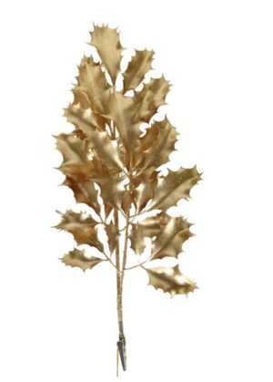 Joyous Noel Plastic Holy Leaf Spray with Clip Ornament, 16″